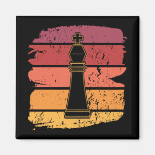 Chess Pieces Retro Magnet