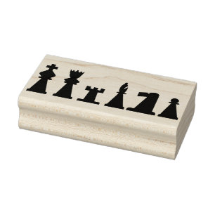 chess pieces silhouette art stamp