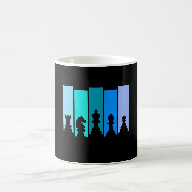 Chess Pieces Silhouette Coffee Mug (Center)