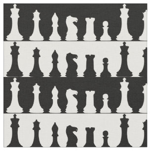 Chess Pieces Silhouette Fabric