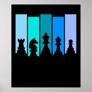 Chess Pieces Silhouette Poster
