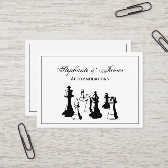 Chess Pieces Vintage Art #2 Business Card (Front/Back In Situ)