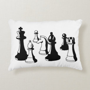 Chess Pieces Vintage Art #2 Decorative Cushion