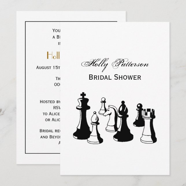 Chess Pieces Vintage Art #2 Invitation (Front/Back)