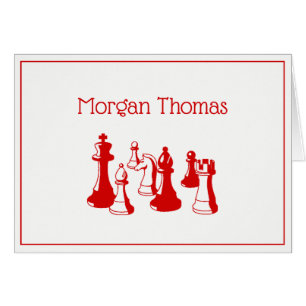 Chess Pieces Vintage Art #2 Red
