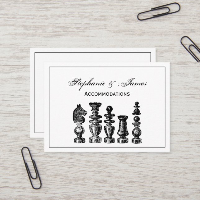 Chess Pieces Vintage Art Business Card (Front/Back In Situ)
