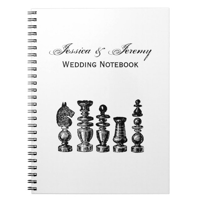 Chess Pieces Vintage Art Notebook (Front)