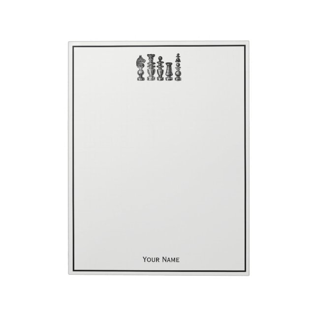 Chess Pieces Vintage Art Notepad (Rotated)