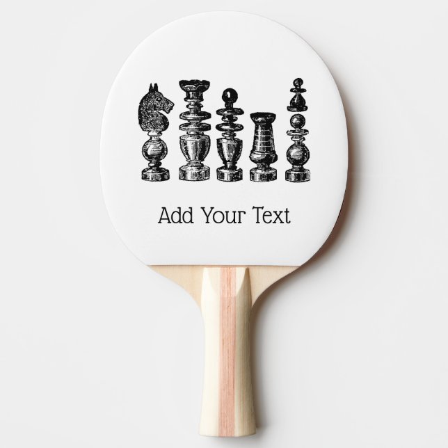 Chess Pieces Vintage Art Ping Pong Paddle (Front)