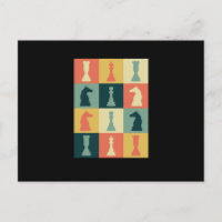 Chess Pieces Vintage Retro Checkmate Board Gift