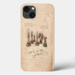 Chess Pieces Vintage Sketch Art. Player Gift iPhone 13 Case