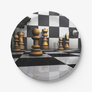 Chess Play King Paper Plate