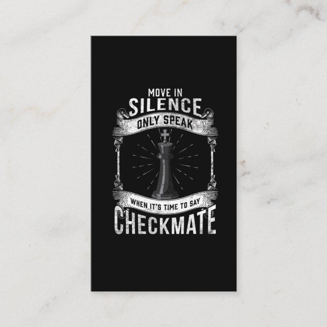 Chess Player Checkmate Chequerboard Game Lover Business Card (Front)