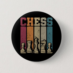 Chess Player Checkmate Vintage Chess Pieces 6 Cm Round Badge