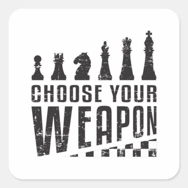 Chess Player Chess Board Checkmate Board Game Gift Square Sticker (Front)