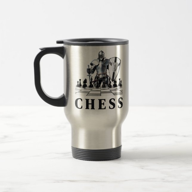 Chess Player, Chess Game, Strategy, Checkmate,  Travel Mug (Left)