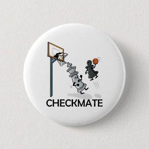 Chess Player Chessboxing And Sketll Lover Checkmat 6 Cm Round Badge