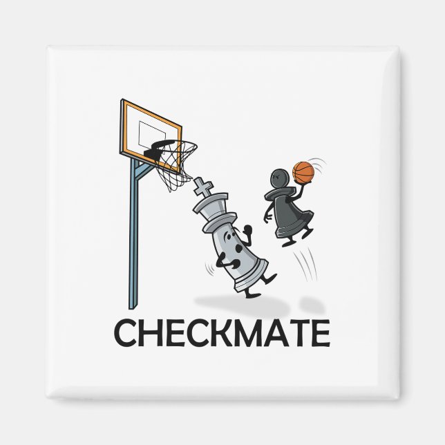 Chess Player Chessboxing And Sketll Lover Checkmat Magnet (Front)