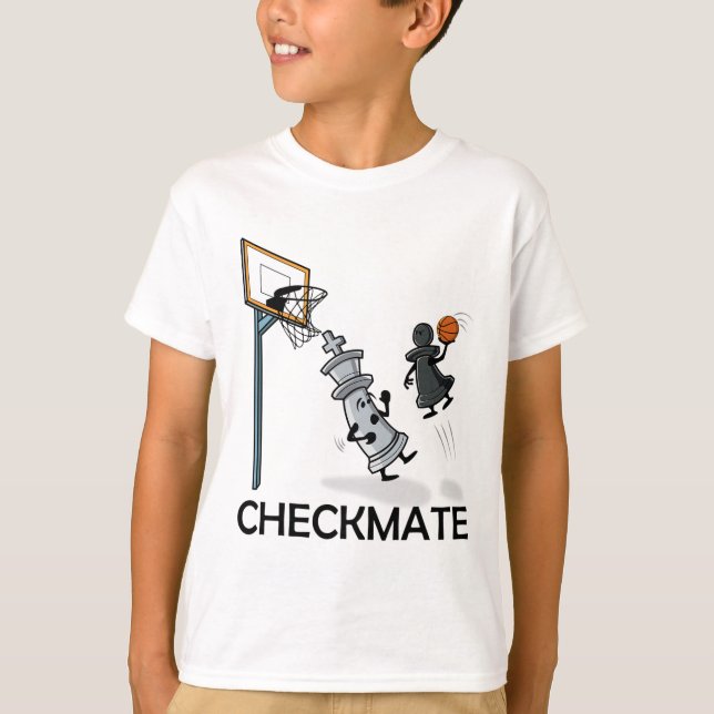 Chess Player Chessboxing And Sketll Lover Checkmat T-Shirt (Front)