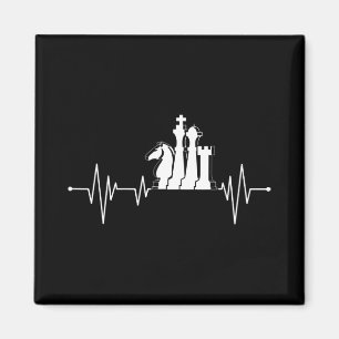 Chess Player Gift Idea Chess Pieces Heartbeat Magnet