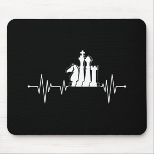 Chess Player Gift Idea Chess Pieces Heartbeat Mouse Mat