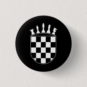 Chess Player Gifts for Croats  Croatian Flag Chess 3 Cm Round Badge