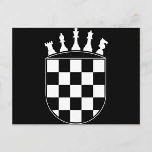 Chess Player Gifts for Croats Croatian Flag Chess Invitation Postcard