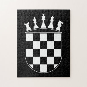 Chess Player Gifts for Croats Croatian Flag Chess Jigsaw Puzzle