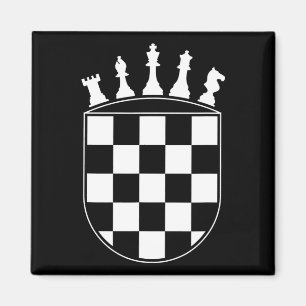 Chess Player Gifts for Croats Croatian Flag Chess Magnet