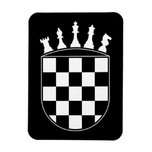 Chess Player Gifts for Croats Croatian Flag Chess Magnet
