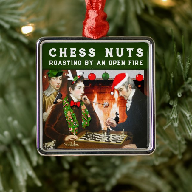 Chess Player Holiday Gift Metal Ornament (Tree)