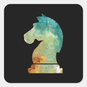 Chess Player Horse Knight Chess Lover Gift Square Sticker