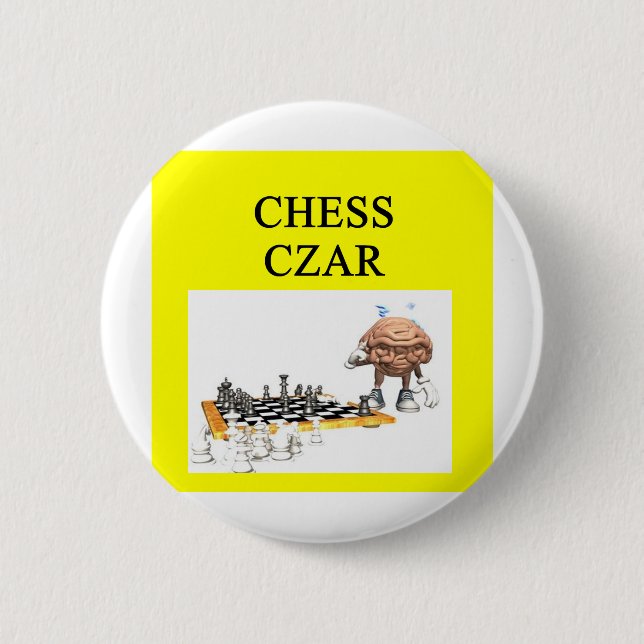 CHESS player joke 6 Cm Round Badge (Front)