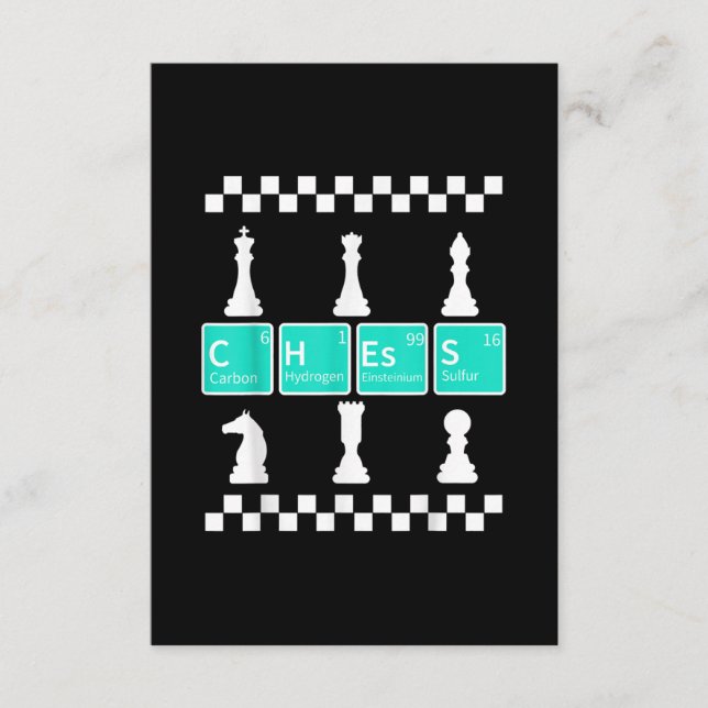 Chess Player Lover Periodic Table Funny Gift Men Enclosure Card (Front)