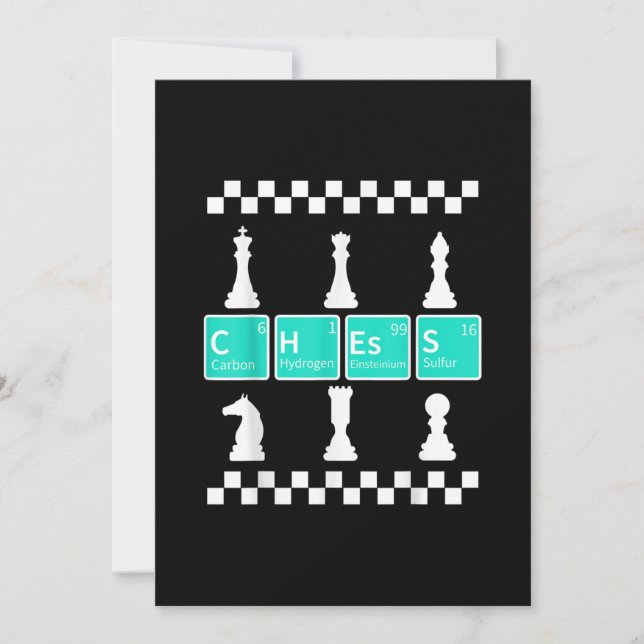 Chess Player Lover Periodic Table Funny Gift Men Holiday Card (Front)