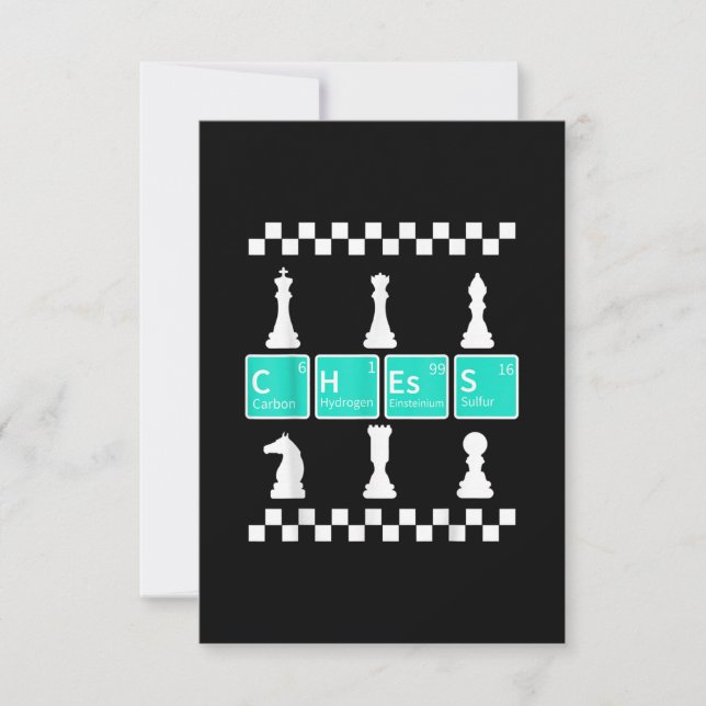 Chess Player Lover Periodic Table Funny Gift Men Invitation (Front)