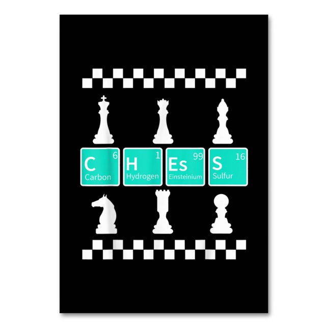 Chess Player Lover Periodic Table Funny Gift Men Number (Front)