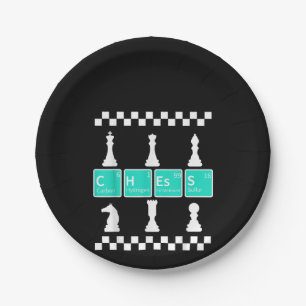 Chess Player Lover Periodic Table Funny Gift Men Paper Plate