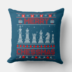 Chess Player Merry Chessmas Christmas Ugly Sweater Cushion