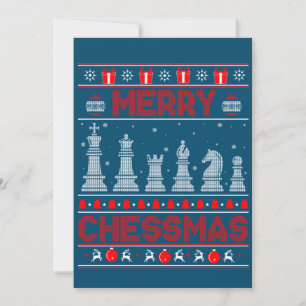Chess Player Merry Chessmas Christmas Ugly Sweater Invitation