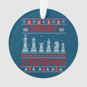 Chess Player Merry Chessmas Christmas Ugly Sweater Ornament