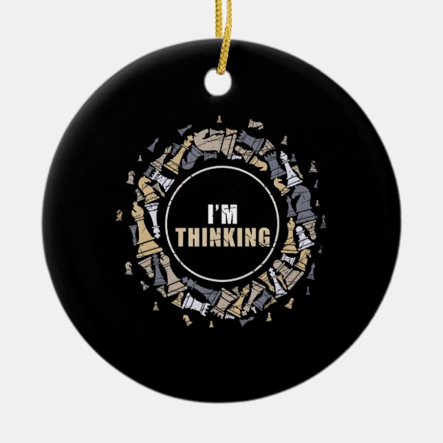 Chess Player Nerd Chess Lover Gift Chess Ceramic Tree Decoration (Front)
