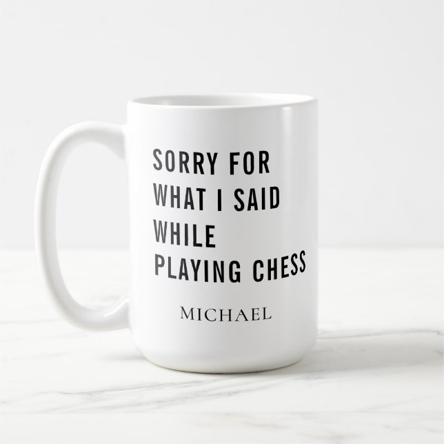 Chess Player Personalised Coffee Mug (Left)