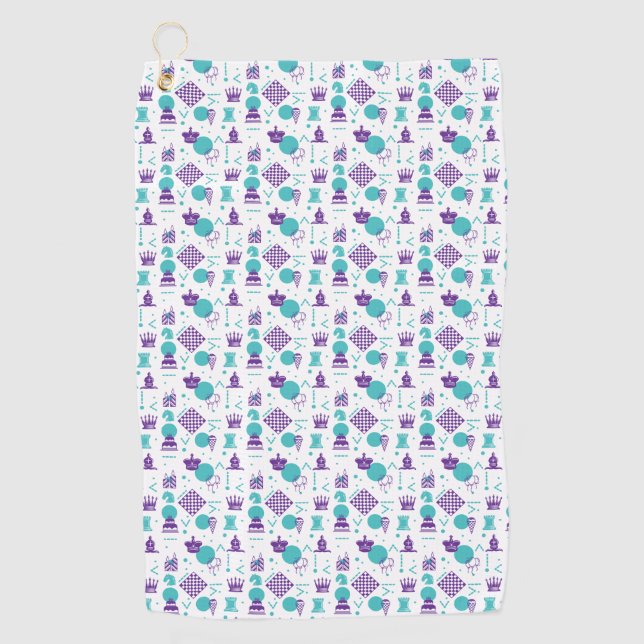 Chess Player Pieces - Party Art Pattern Golf Towel (Front)