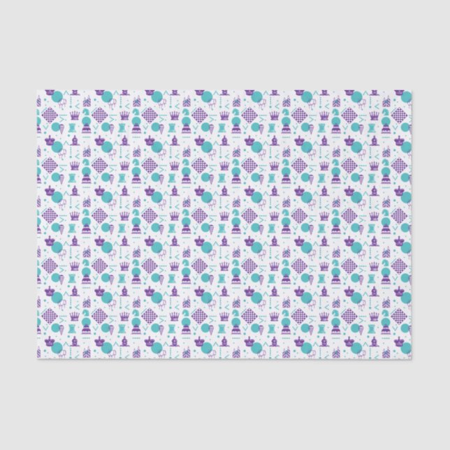 Chess Player Pieces - Party Art Pattern Tissue Paper (Front)
