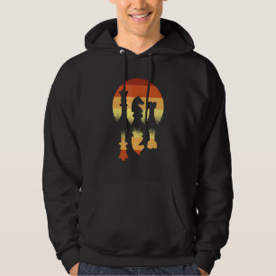 Chess Player Retro Sunset Board Figures Chess Hoodie