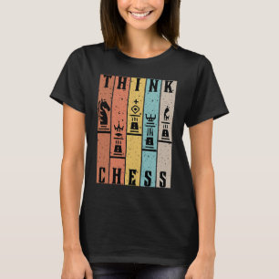 Chess Player Think Game Pieces Set Vintage T-Shirt