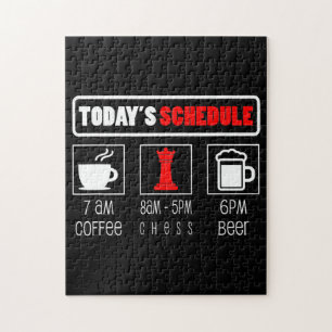 Chess Player   Todays Schedule Coffee Chess Jigsaw Puzzle