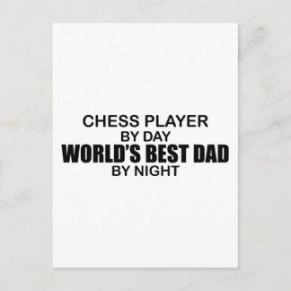Chess Player World's Best Dad by Night Postcard