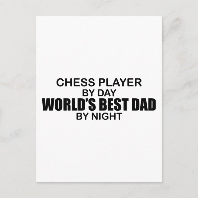 Chess Player World's Best Dad by Night Postcard (Front)